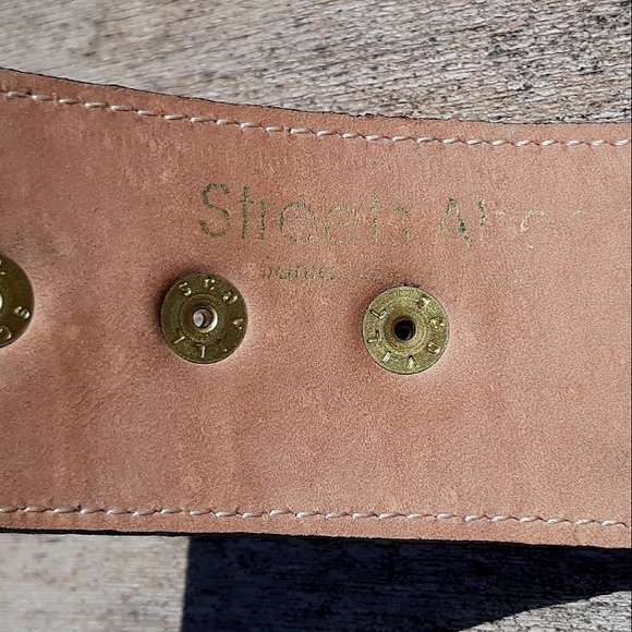Streets Ahead Woven Leather & Brass Wide Belt S